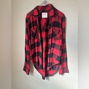 Abercrombie & Fitch buffalo Christmas plaid flannel shirt s